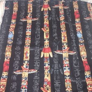 Colorful Totem Pole Patterned Fabric